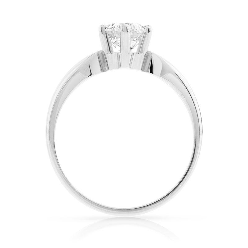 Solitaire or 750 blanc diamant 1 carat H/SI