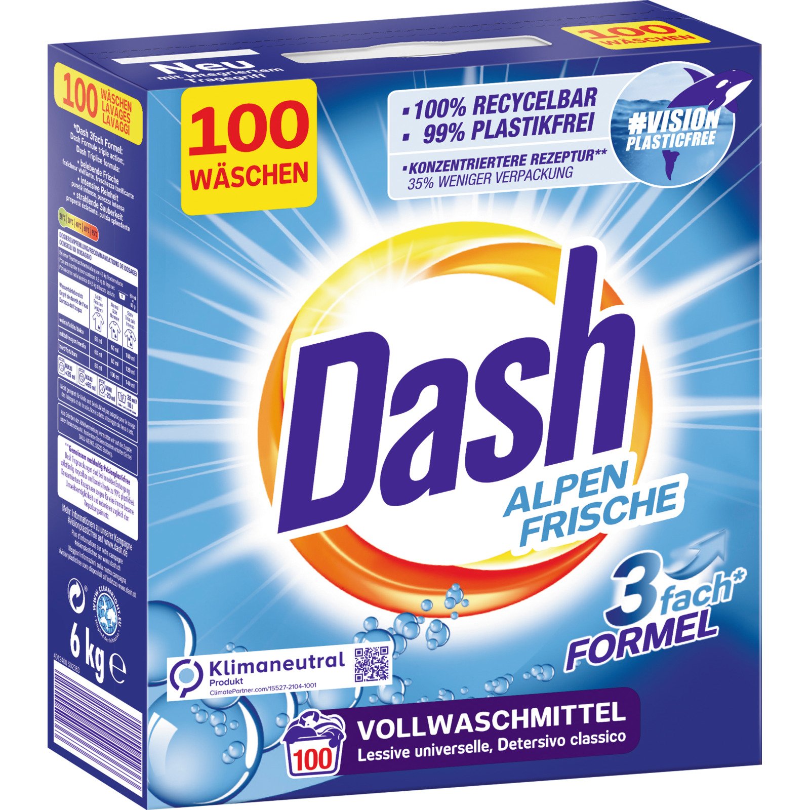 Dash Waschpulver Alpen Frische 100 Waschgänge
