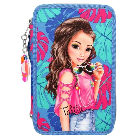 Depesche TOPModel Talita 3-Fach Federtasche TROPICAL blau