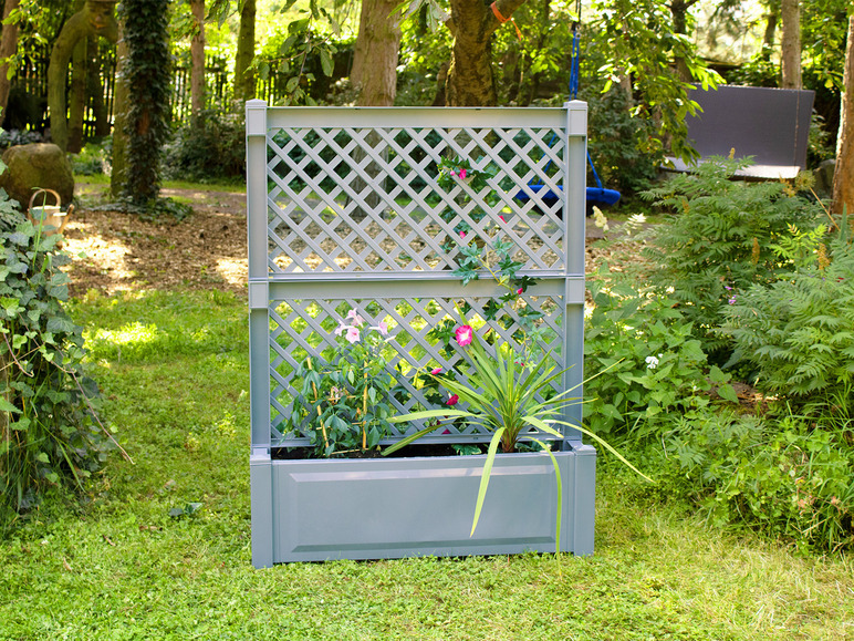 KHW bloembak met centraal trellis, L 100 cm, 110 liter, kunststof