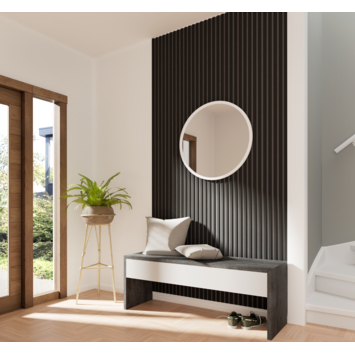 Kleurstaal lattenwand Decowall Acoustic zwart 18x30cm
