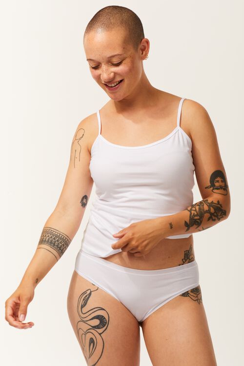 slip femme doux coton blanc