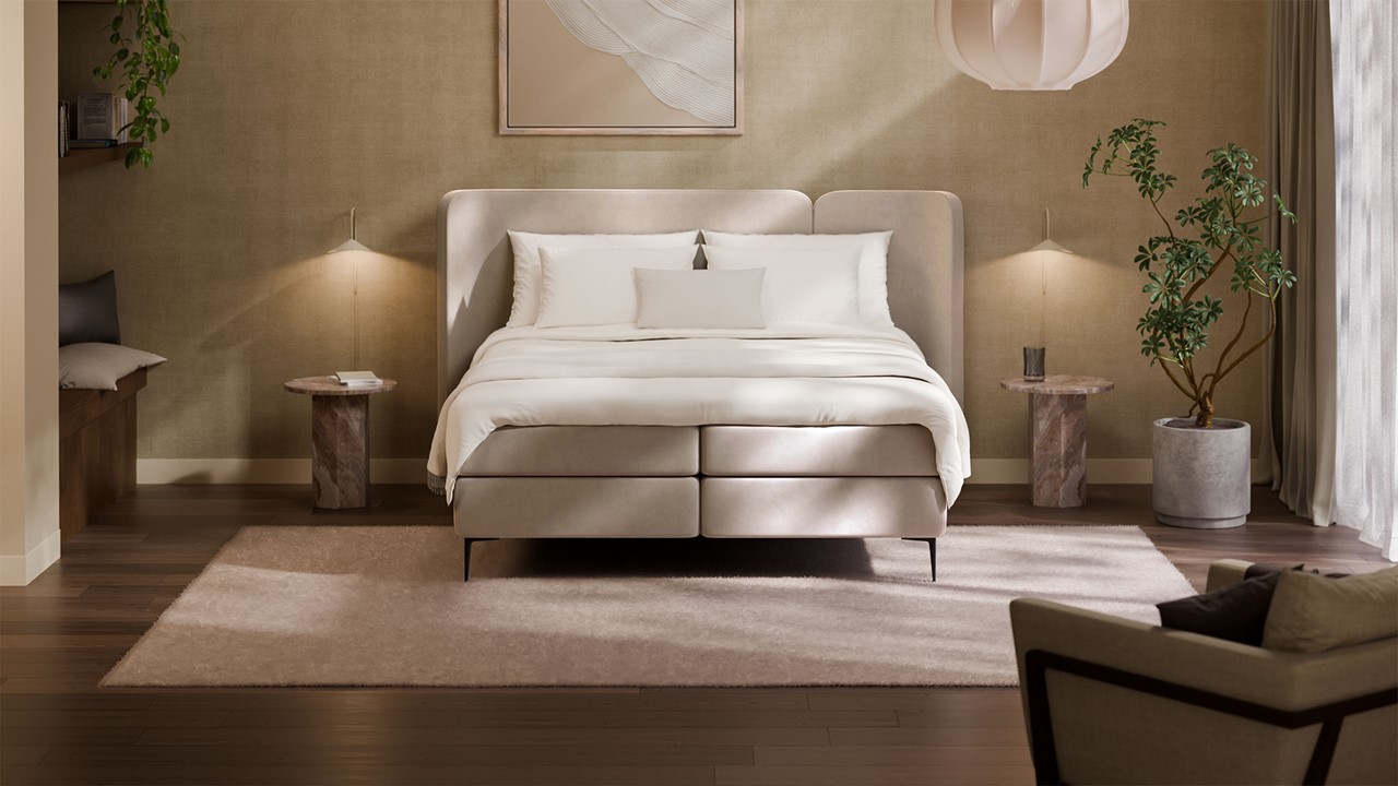 Boxspring Mesa - Warm wool beige