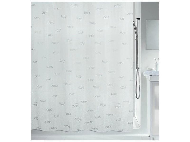 spirella Duschvorhang Kos 240 x 180 cm, Grau Anti-Schimmel Badevorhang