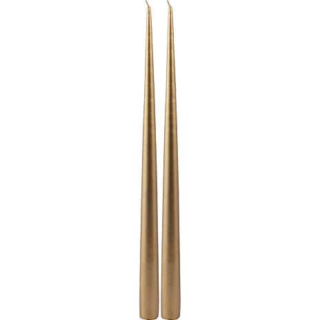 Windsor hånddyppede lys med lak H: 39 cm 2-pak - guld