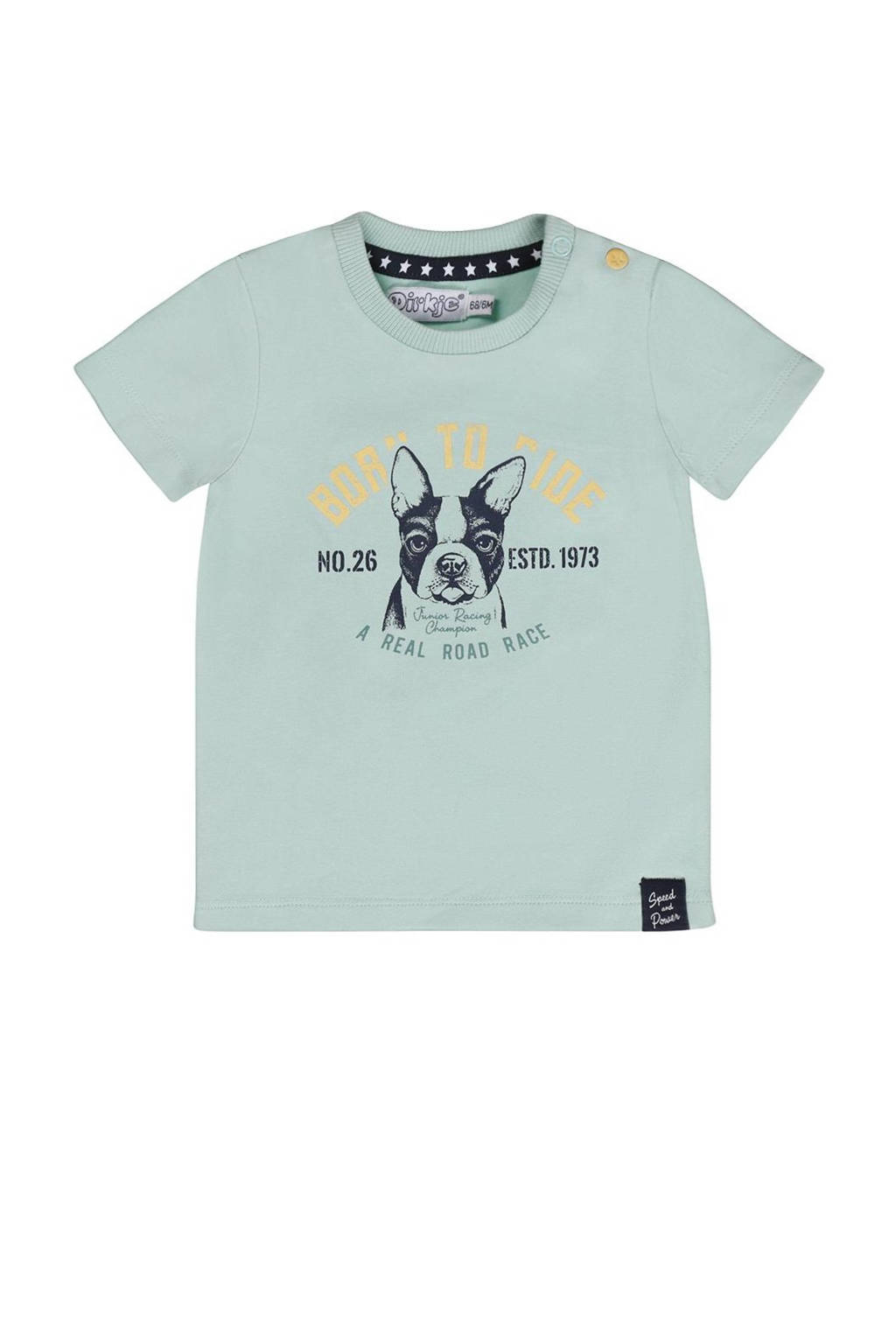 Dirkje T-shirt T-shirt ss met printopdruk lichtblauw