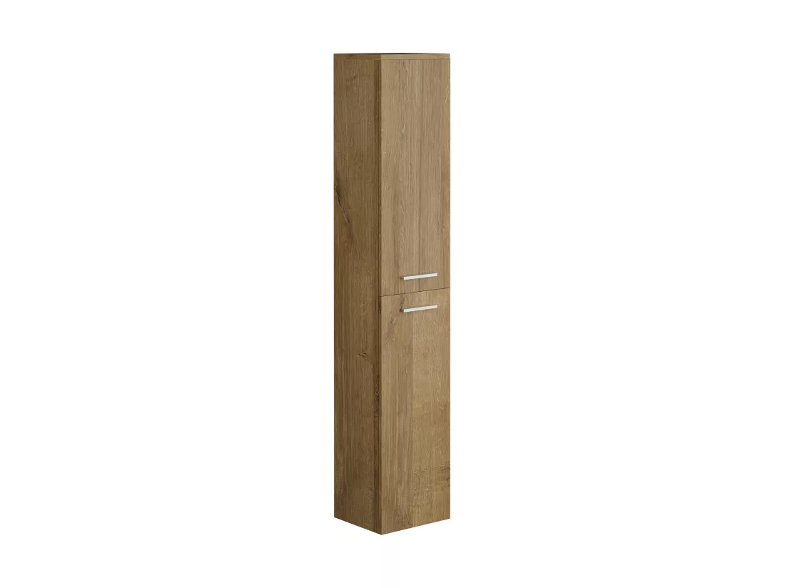 Colonne de salle de bain suspendue - 6 étagères - Coloris naturel clair - KAYLA