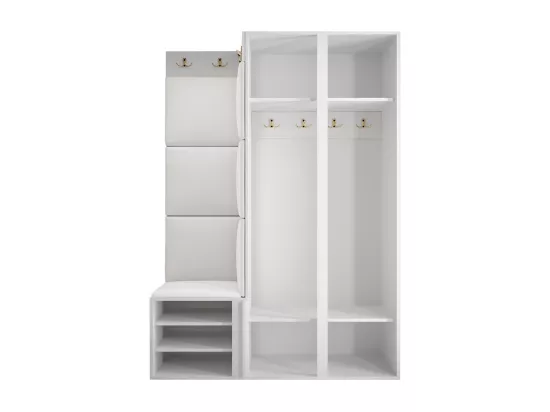 Meuble d'entrée Hartford 387, 186x116x46cm, Vert|Noir, MDF|Stratifié|Tapisserie