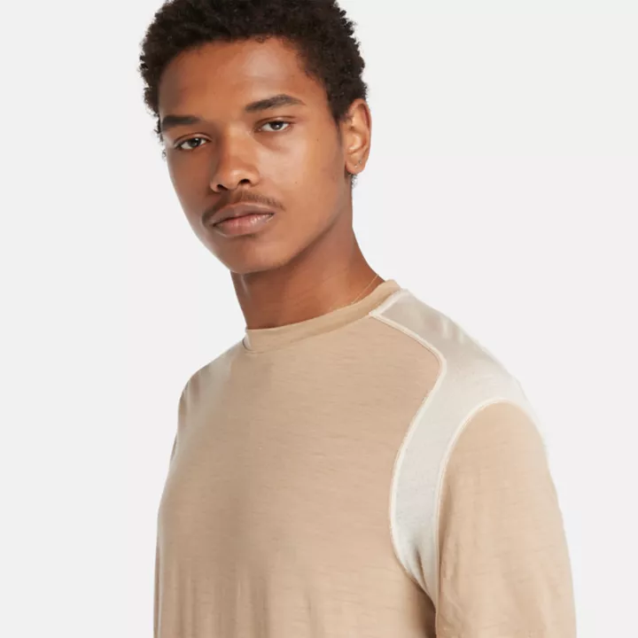 T-shirt Timberland x Icebreaker ZoneKnit en maille de laine mérinos pour homme en beige