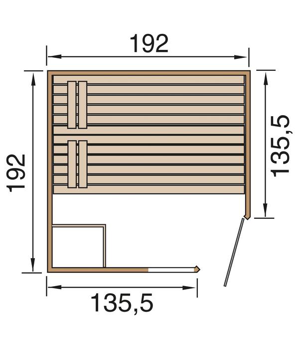 Weka Sauna Laukkala mit Glastür und Fenster