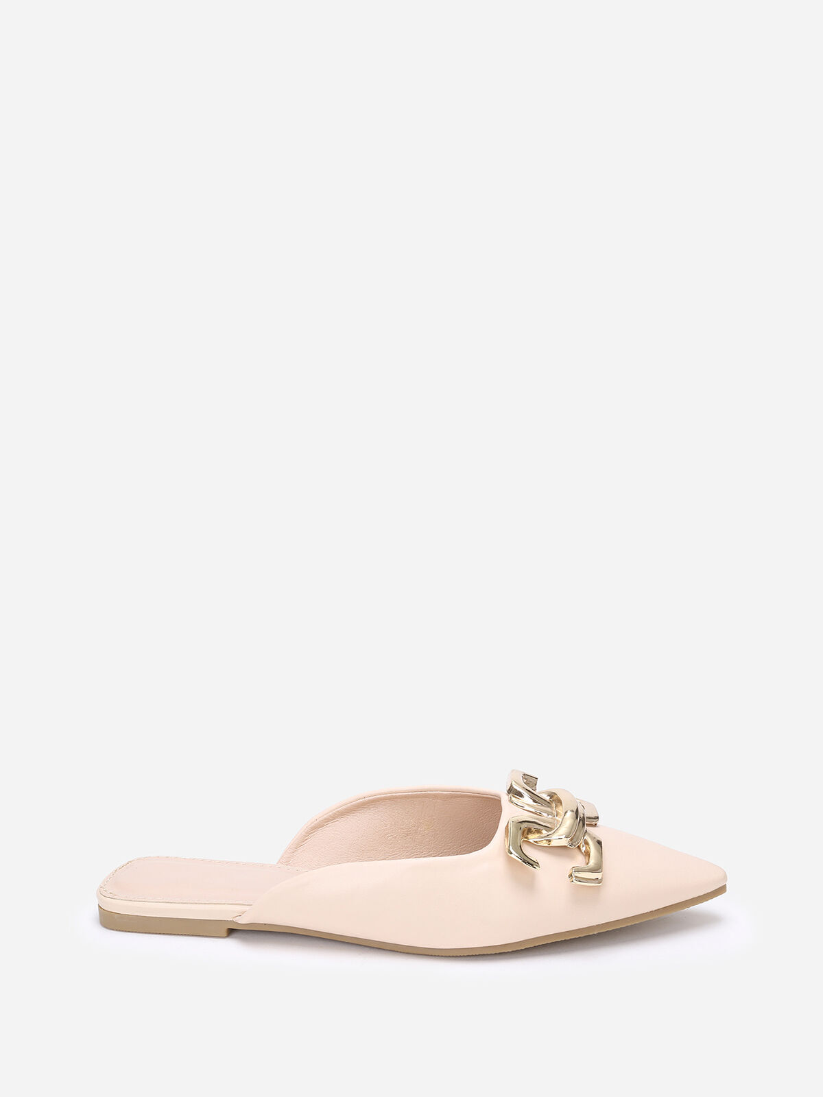 Mules pointues à boucle- Beige