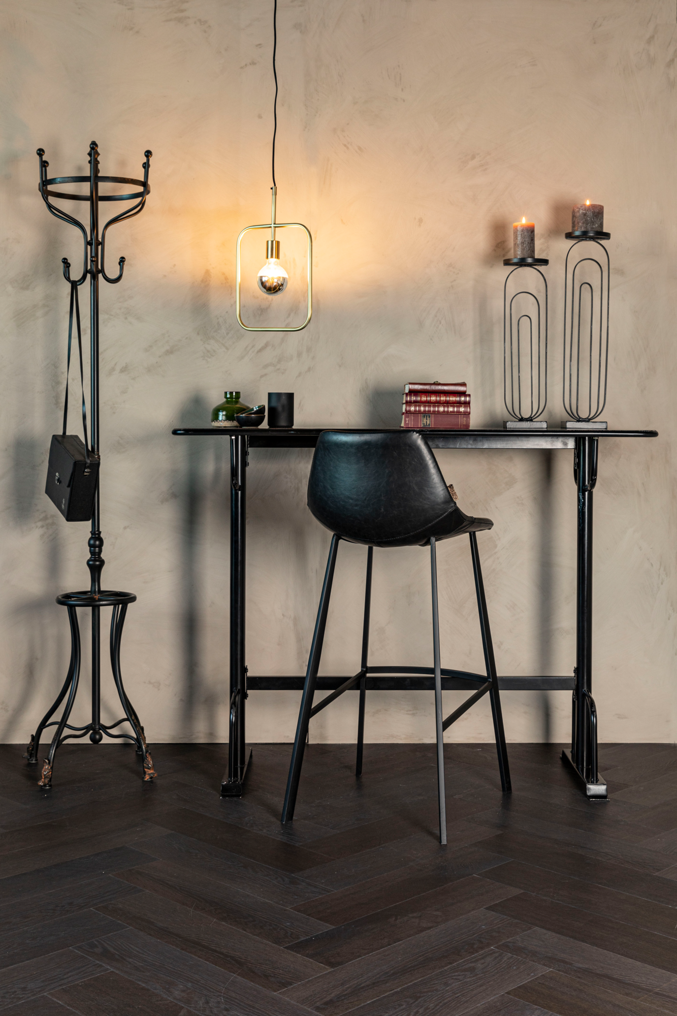 Barkruk Franky (zithoogte 65 cm) zwart - set van 2