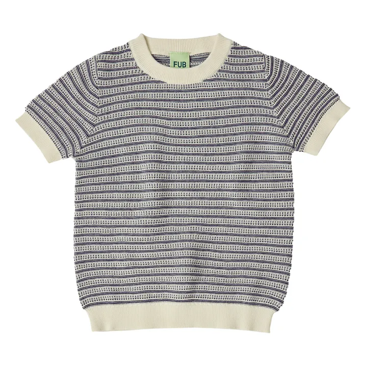 FUB T-Shirt Maille Fine Rayure Coton Bio | Ecru