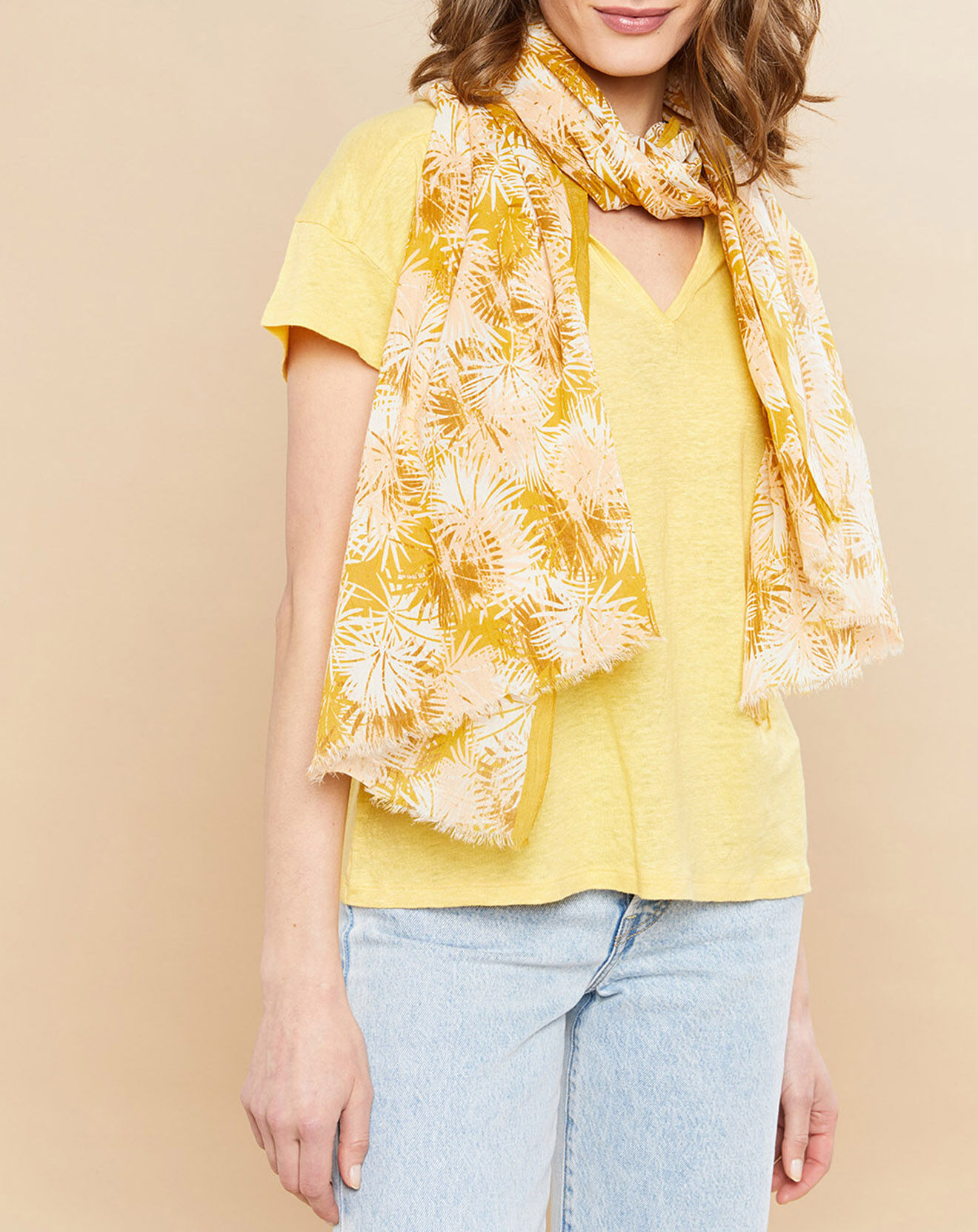 Hartford Foulard Floral jaune - 186x68 cm