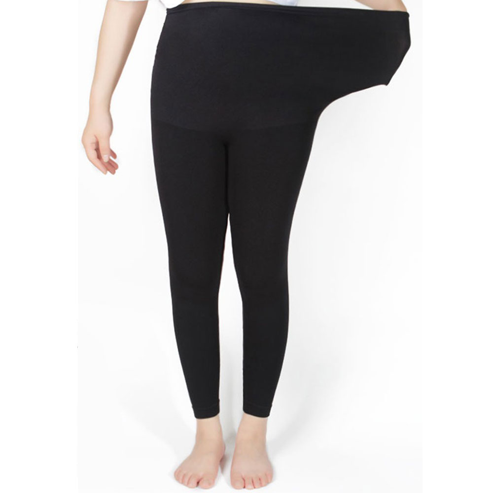 (Gr. XL) Umstandsmode Schwangerschafts Sport Leggings Mommy Stretch Hose - Schwarz