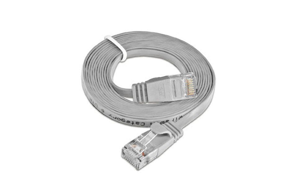 Slimpatchkabel RJ-45 - RJ-45, Cat 6, UTP, 25 m, GrauUnscreened/Unshielded Twisted-Pair-Kabel (UTP) mit Klinkenschutz