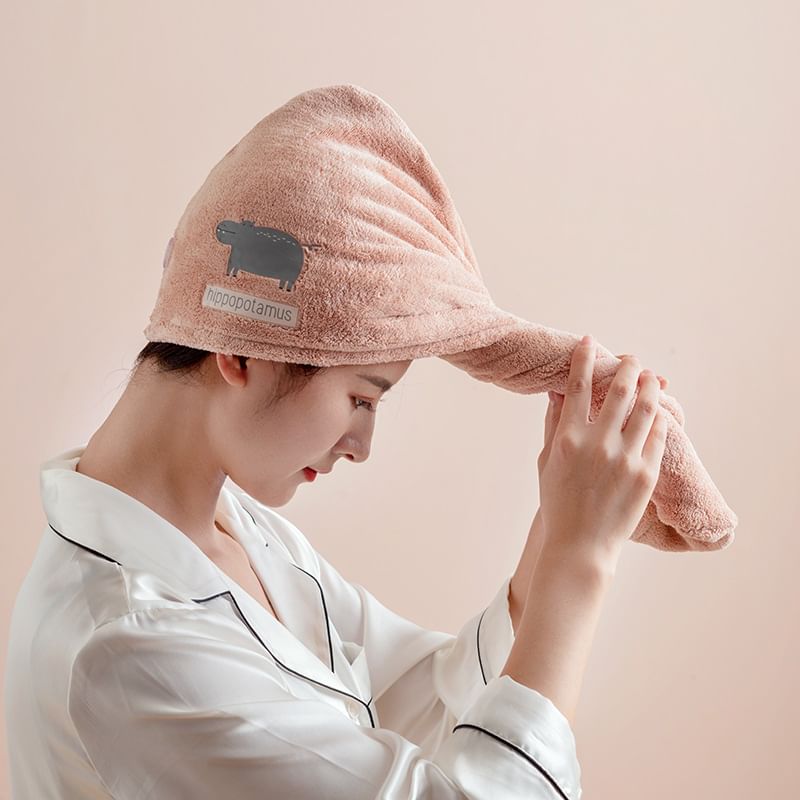 Home Simply - Animal Coral Fleece Snel Droog Haarhanddoek (Verschillende Dessins)