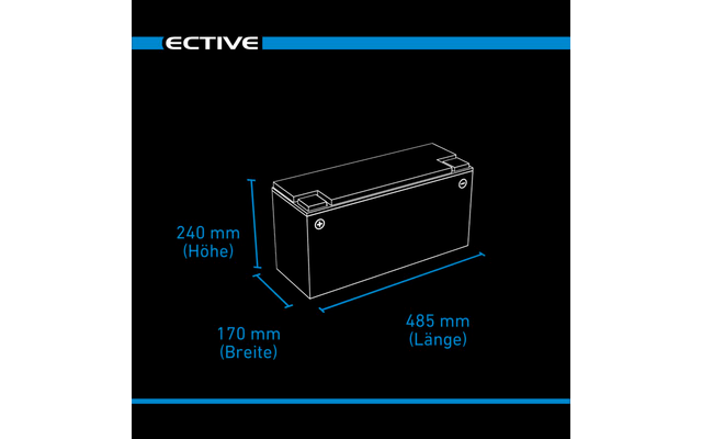 Ective LC BT 12 V LiFePO4 Lithium Versorgungsbatterie