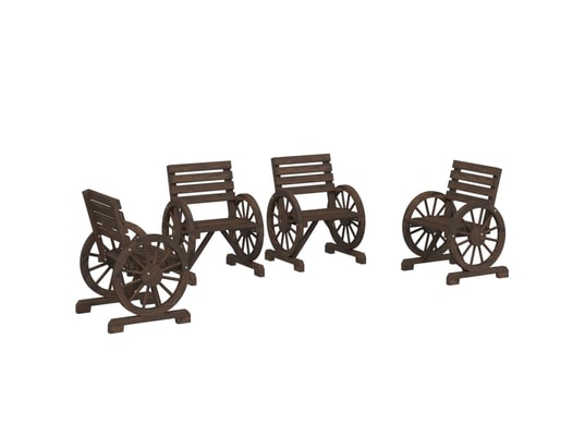 VIDAXL - Chaises de jardin lot de 4 bois de sapin massif