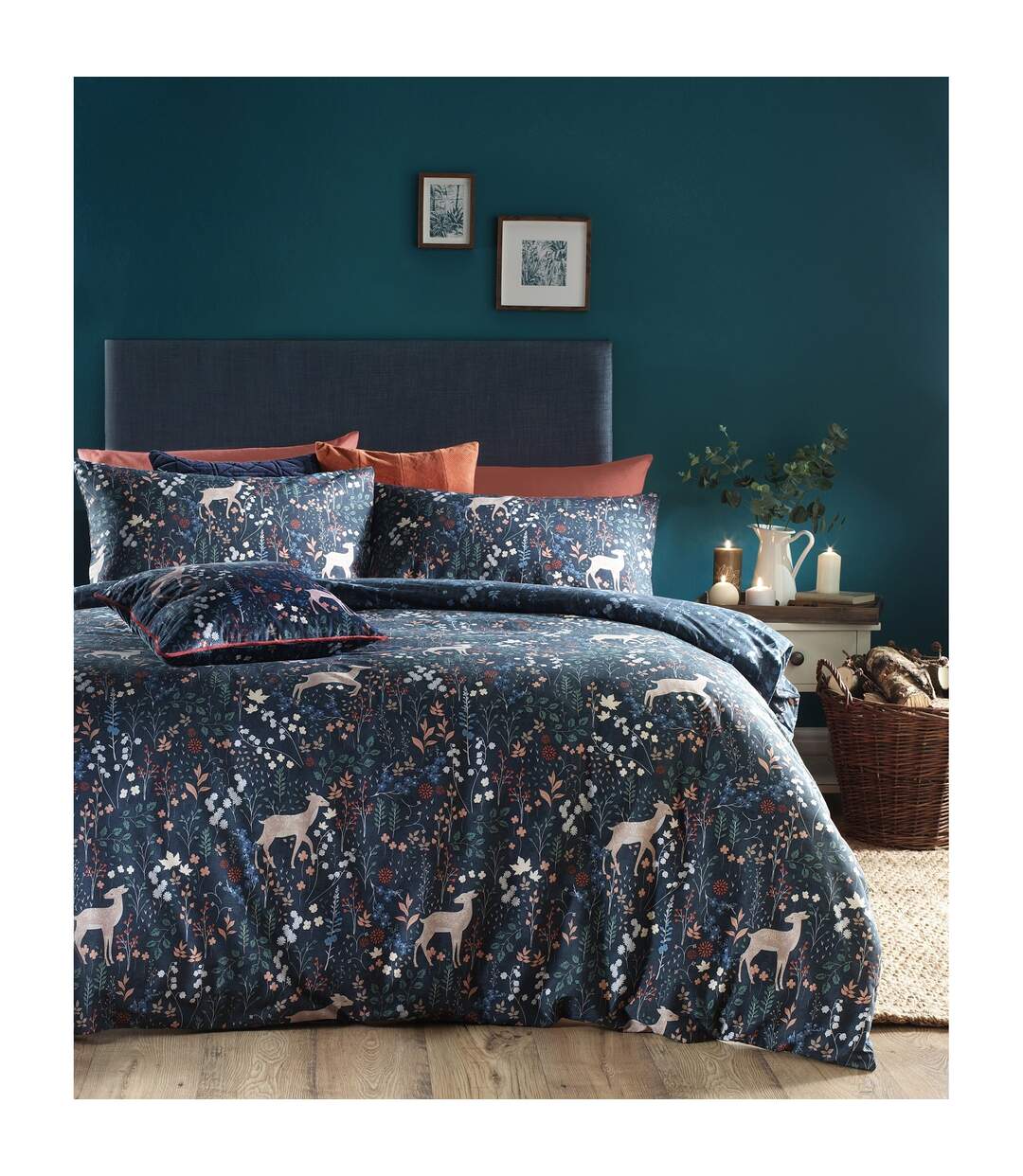 Furn - Parure de lit RICHMOND (Bleu nuit) - UTRV1584