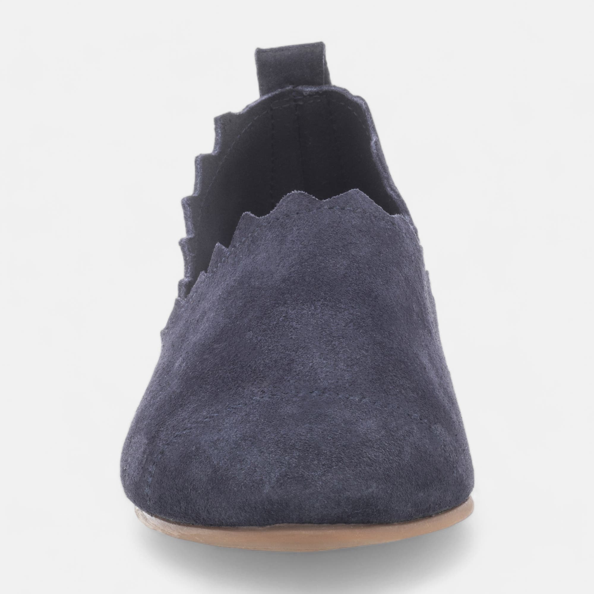 Ballerines Femme en cuir bleu marine