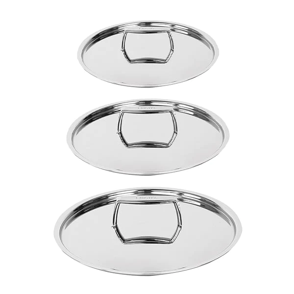 Set de 3 couvercles inox Castel’pro 20, 24 et 28cm Cristel