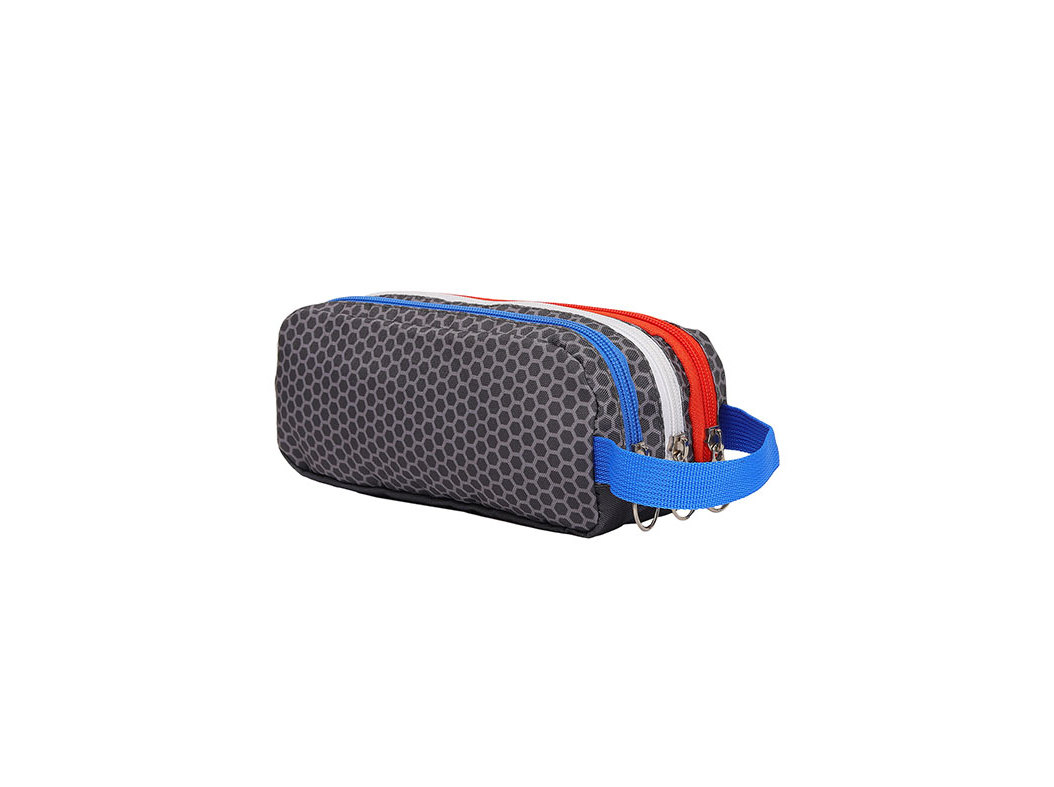 ESTOJO RECTANGULAR AUCHAN 3 COMPARTIMENTOS PEGA FUTEBOL 22X7X 8 CM