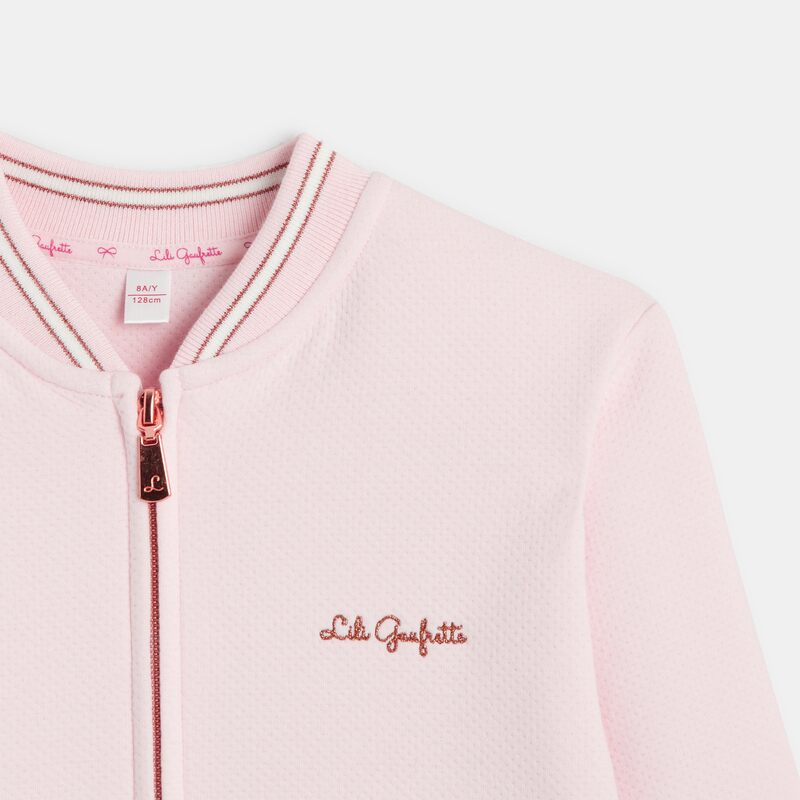 Sweat Teddy rose effet pointelle Lili Gaufrette