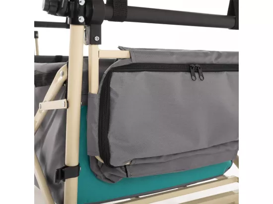 Chariot de plage camping 4 roues avec freins capacité 100kg toit GREEN