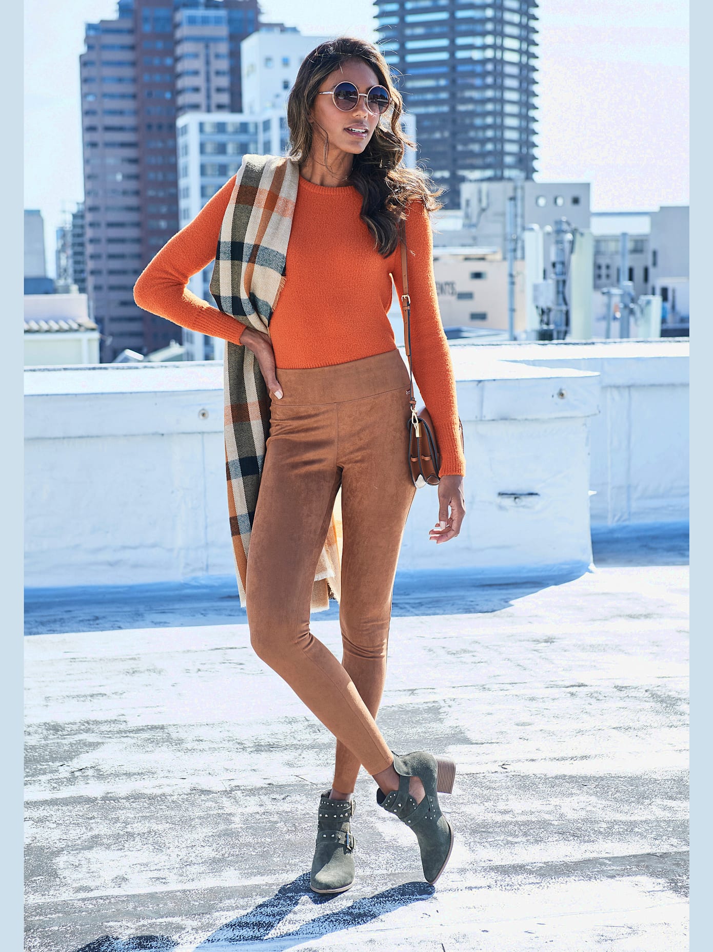 Legging imitation cuir velours