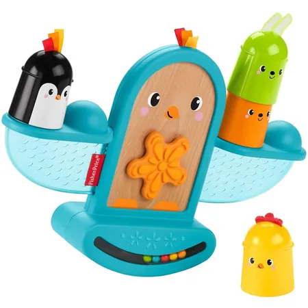 Fisher-Price Stapel & Schaukel Vögelchen, Baby-Spielzeug, Stapelspielzeug