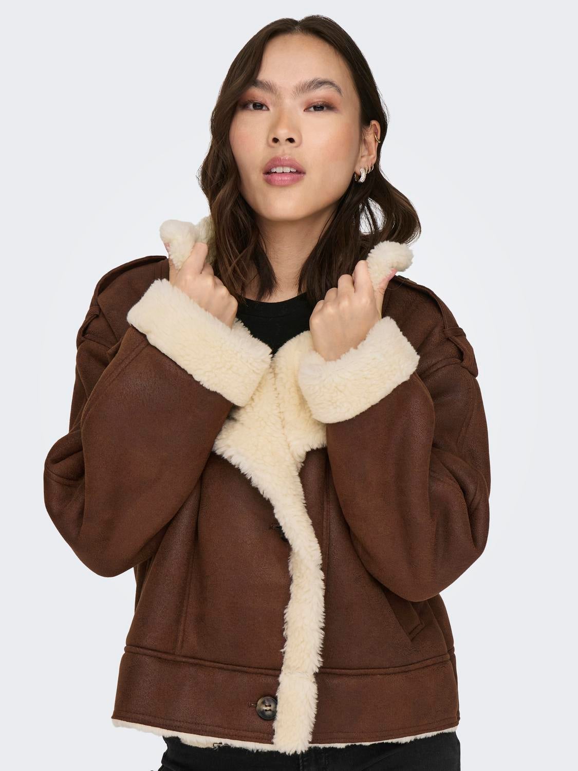 ONLYLVA Kunstlederjacke Toasted Coconut