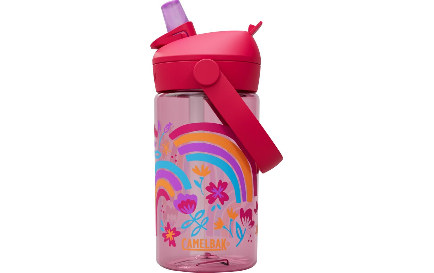 Trinkflasche Thrive Flip Straw Kids rainbow floral 400 mlFlasche aus Tritan für Kinder