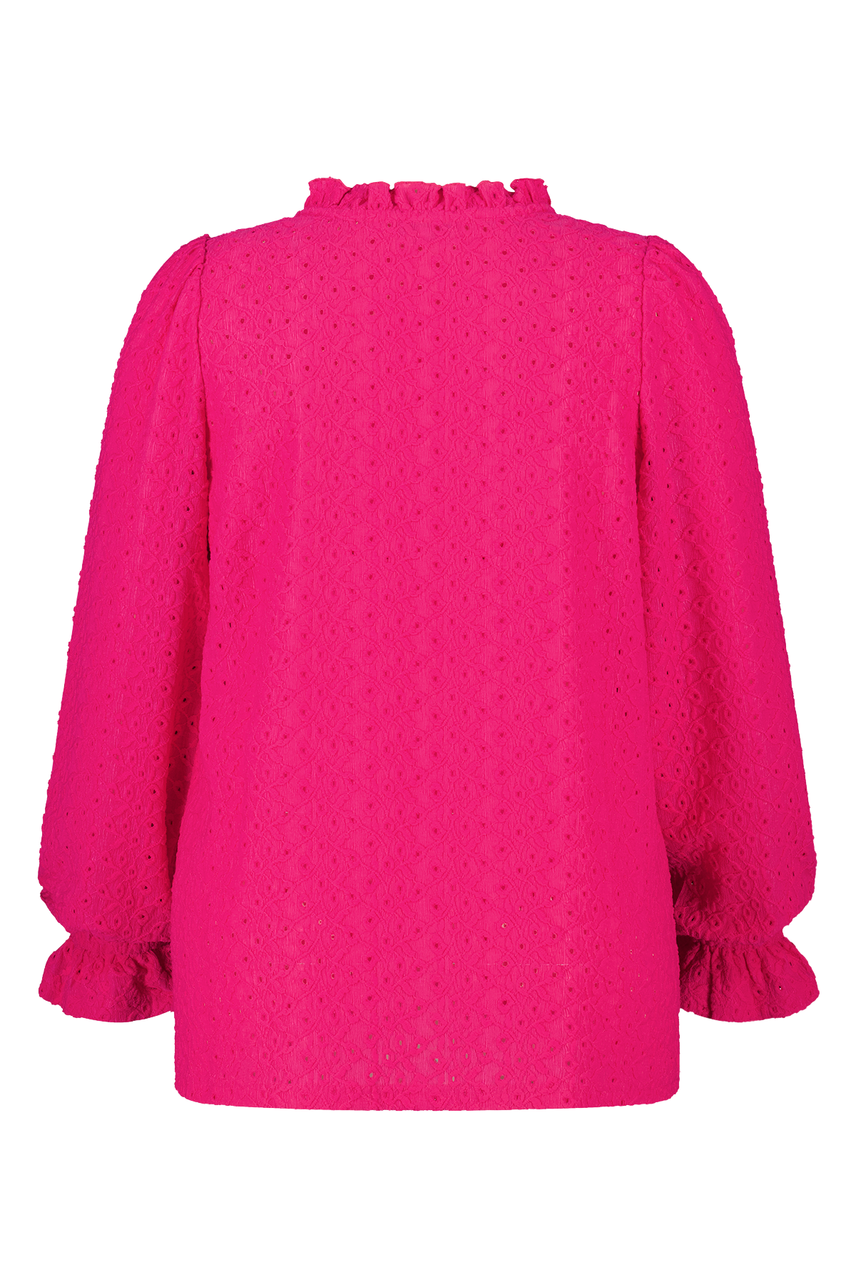 Top met broderie Fel pink