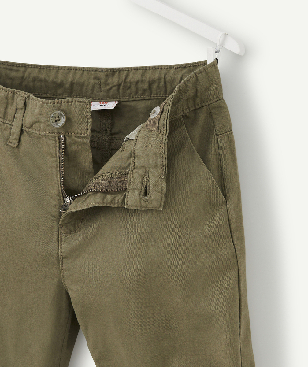 BERMUDA CHINO GARÇON KAKI EN COTON