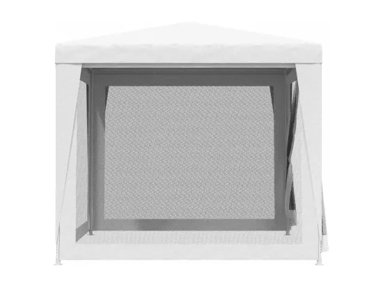 Tente de réception 4 parois latérales en maille 2,5x2,5 m Blanc