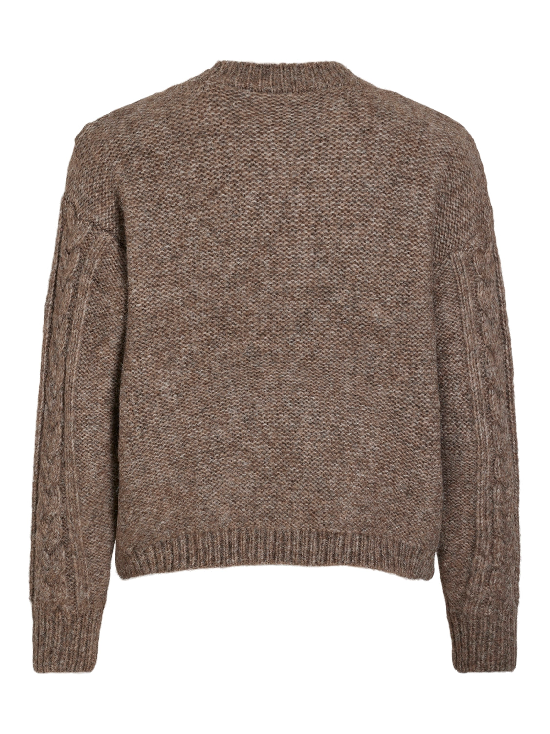 Vila  Vitoya O-Neck L/S Cable strik - brun