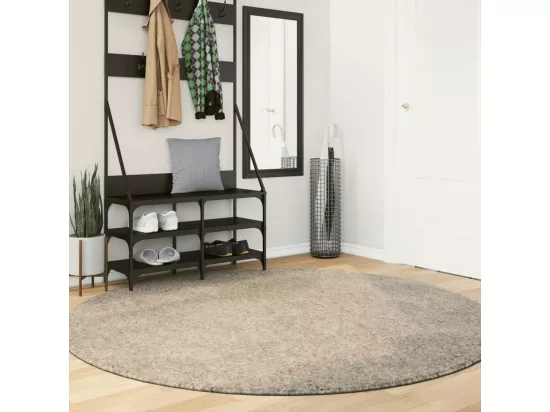 Tapis à poils longs aspect brillant beige ø 200 cm