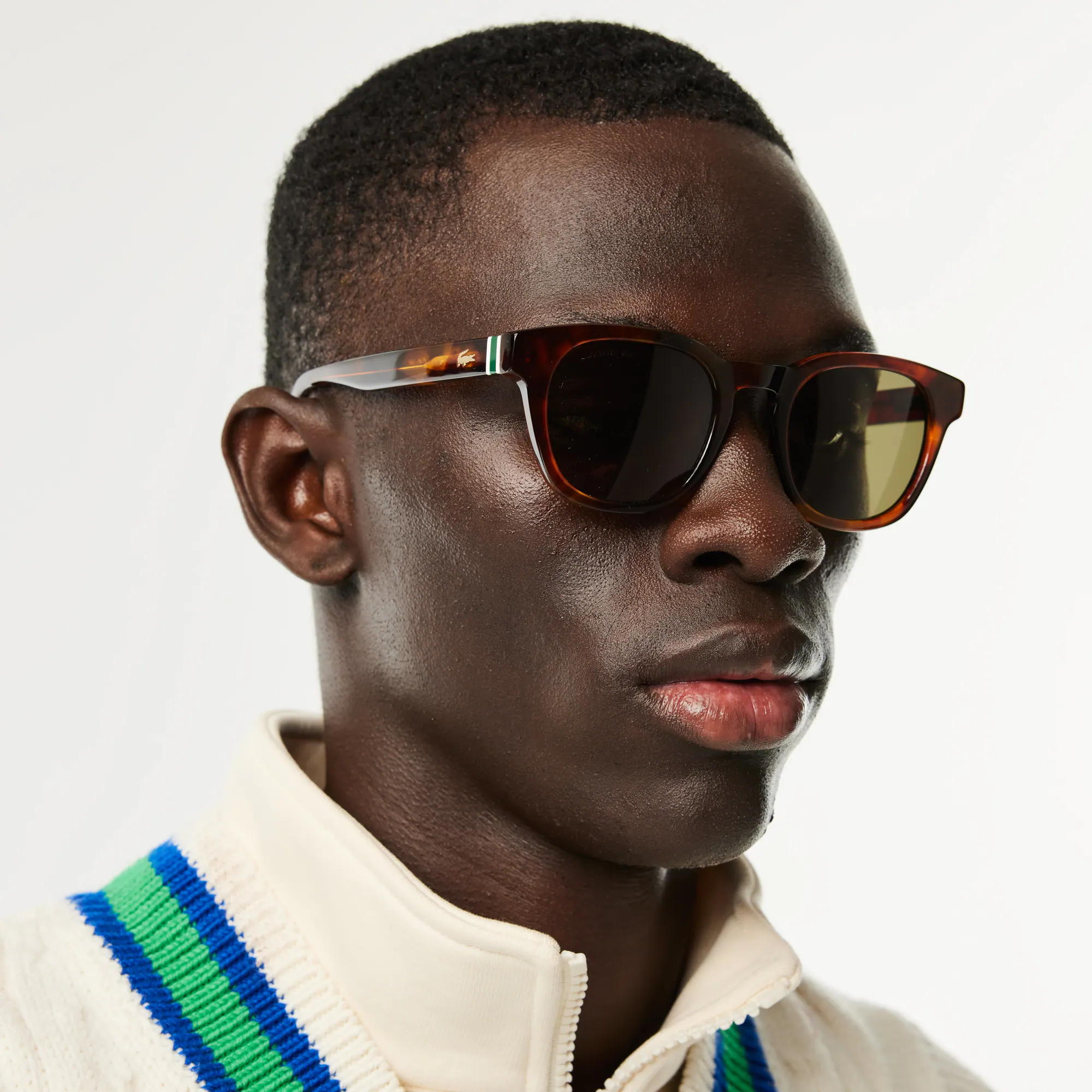 Sonnenbrille Ribbon mit ovalem Acetatrahmen Sonnenbrillen - Braun - Lacoste - Herren