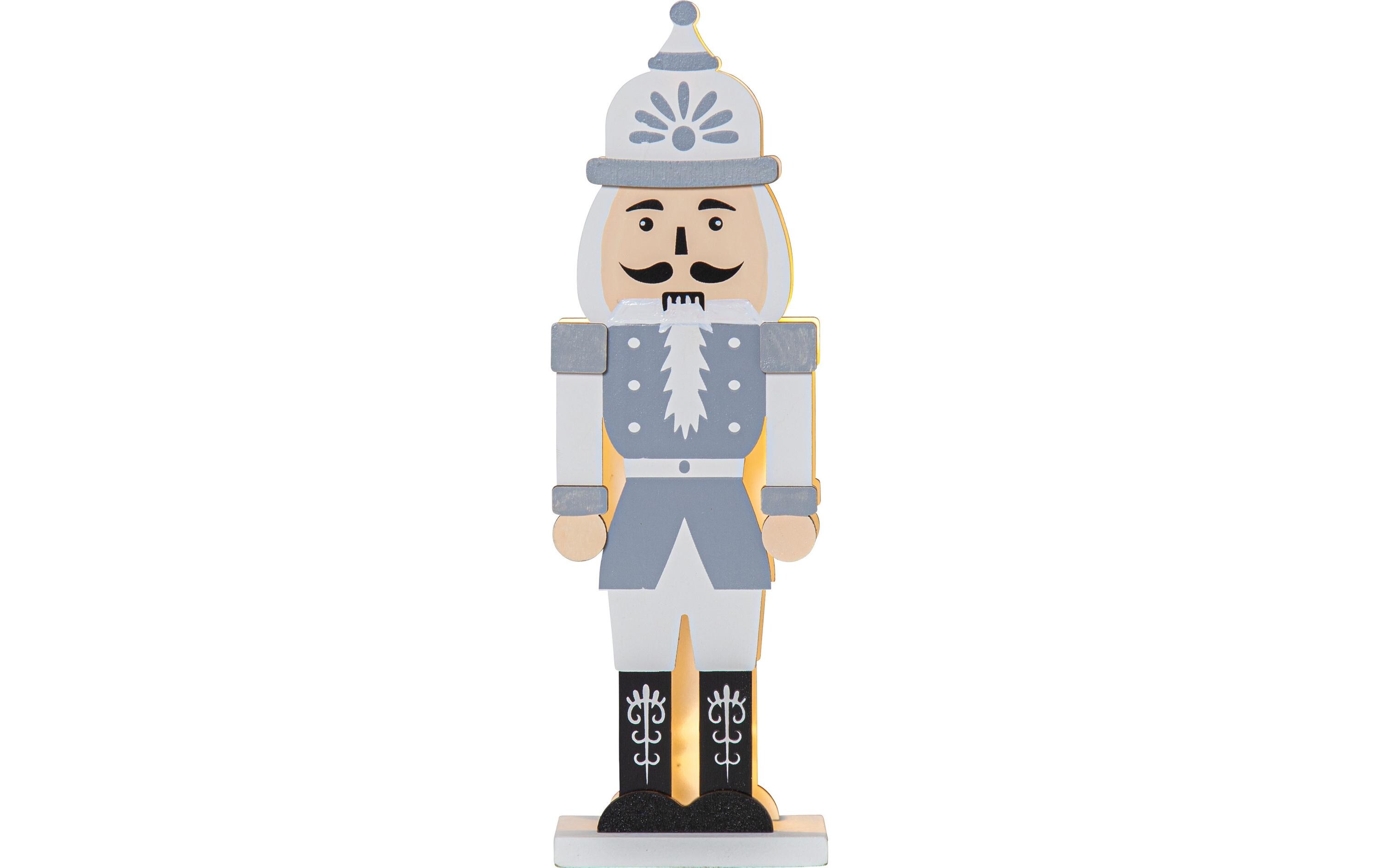 LED-Figur Nutcracker, 25 cm, GrauLED Tischdekoration Nussknacker
