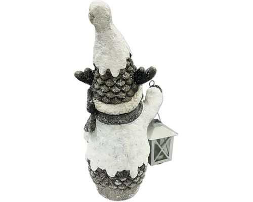 Decoratieve rendierlantaarn Lafiora 17 x 14,5 x 33 cm bruin wit