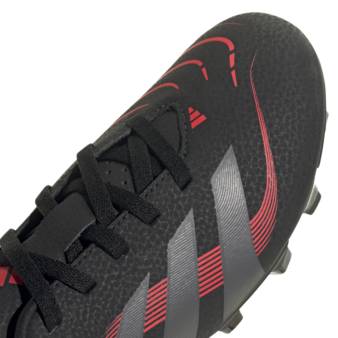 Adidas Predator Club Gras / Kunstgras Voetbalschoenen (MG) Kids Zwart Grijs Rood