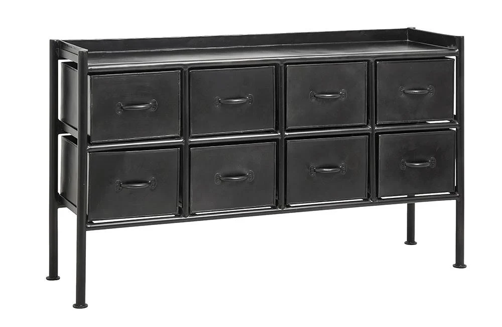 Nordal  Portland skænk i jern, sort - 66x116 cm.