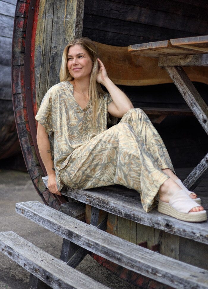 Black Colour Bcluna Andrea S/S Top golden sand