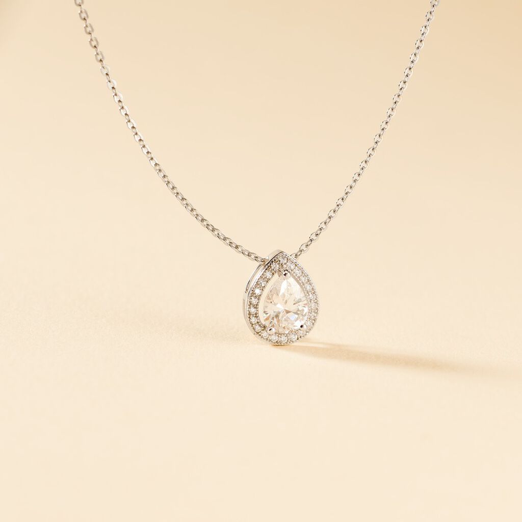 Collier Pilar Argent Blanc Oxyde De Zirconium