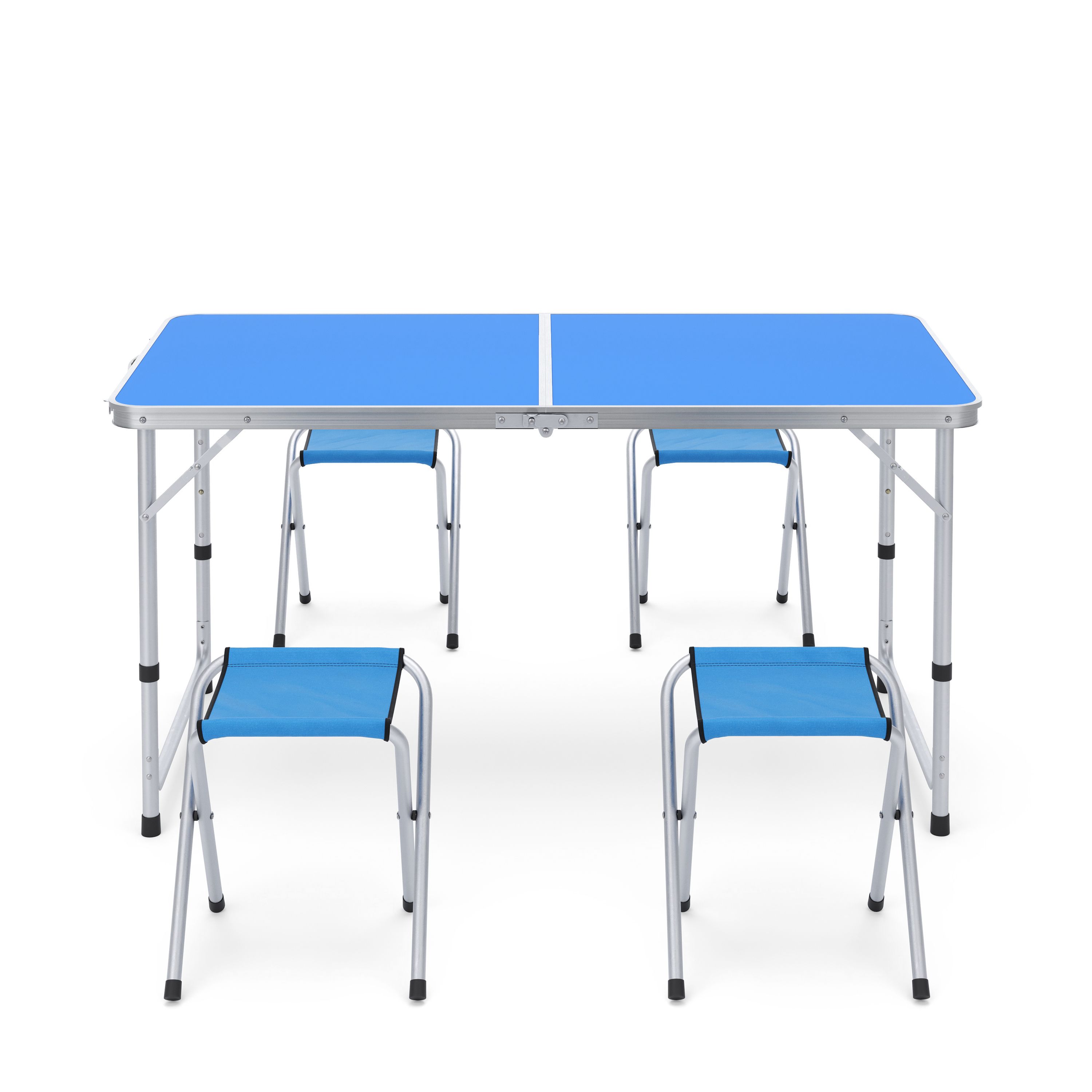 Campingtisch Garnitur 120 cm blau