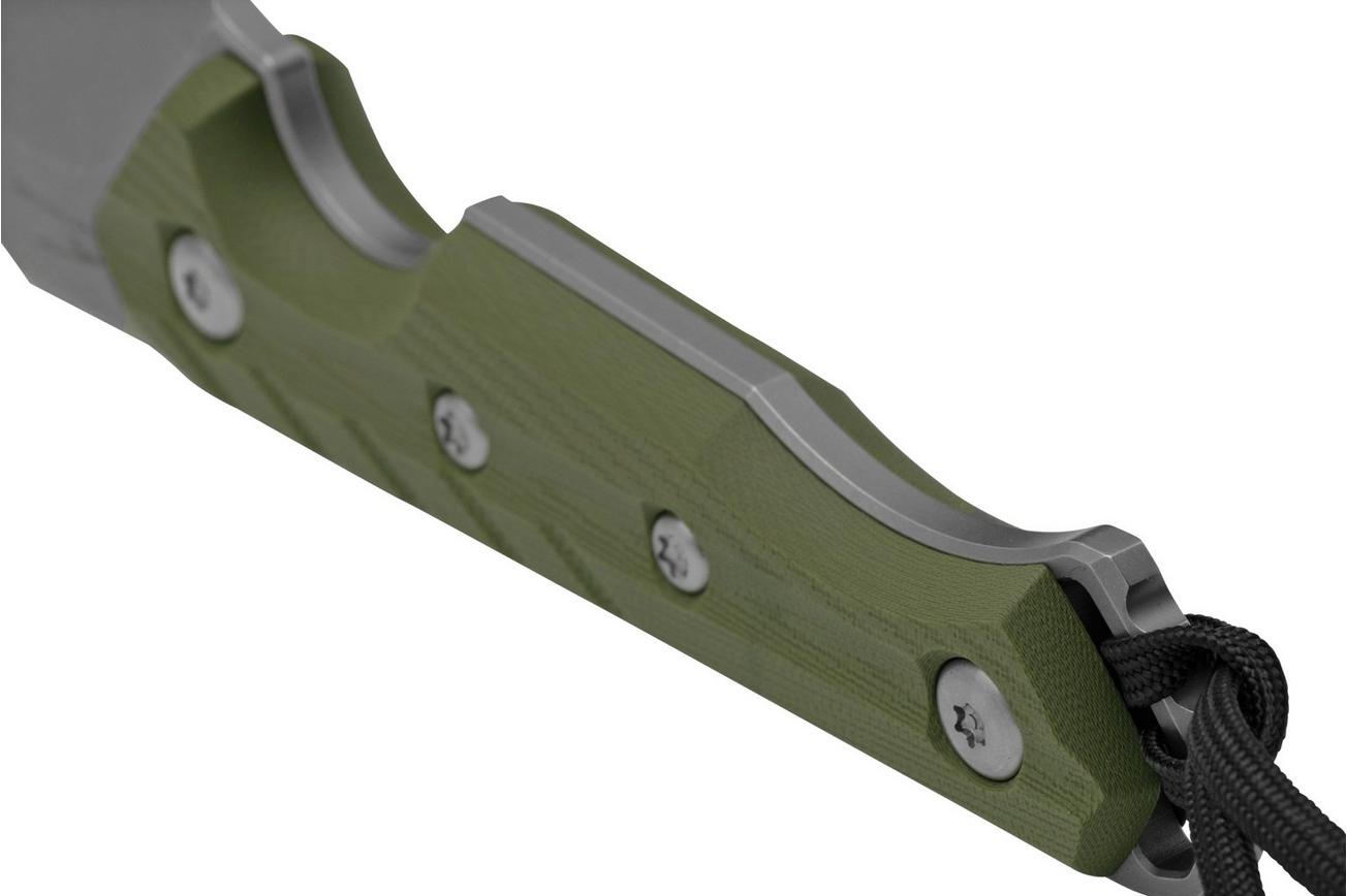 Civivi Maxwell C21040-2 OD Green G10, Stonewashed, Black Kydex Sheath vaststaand mes, Torbe Knives design