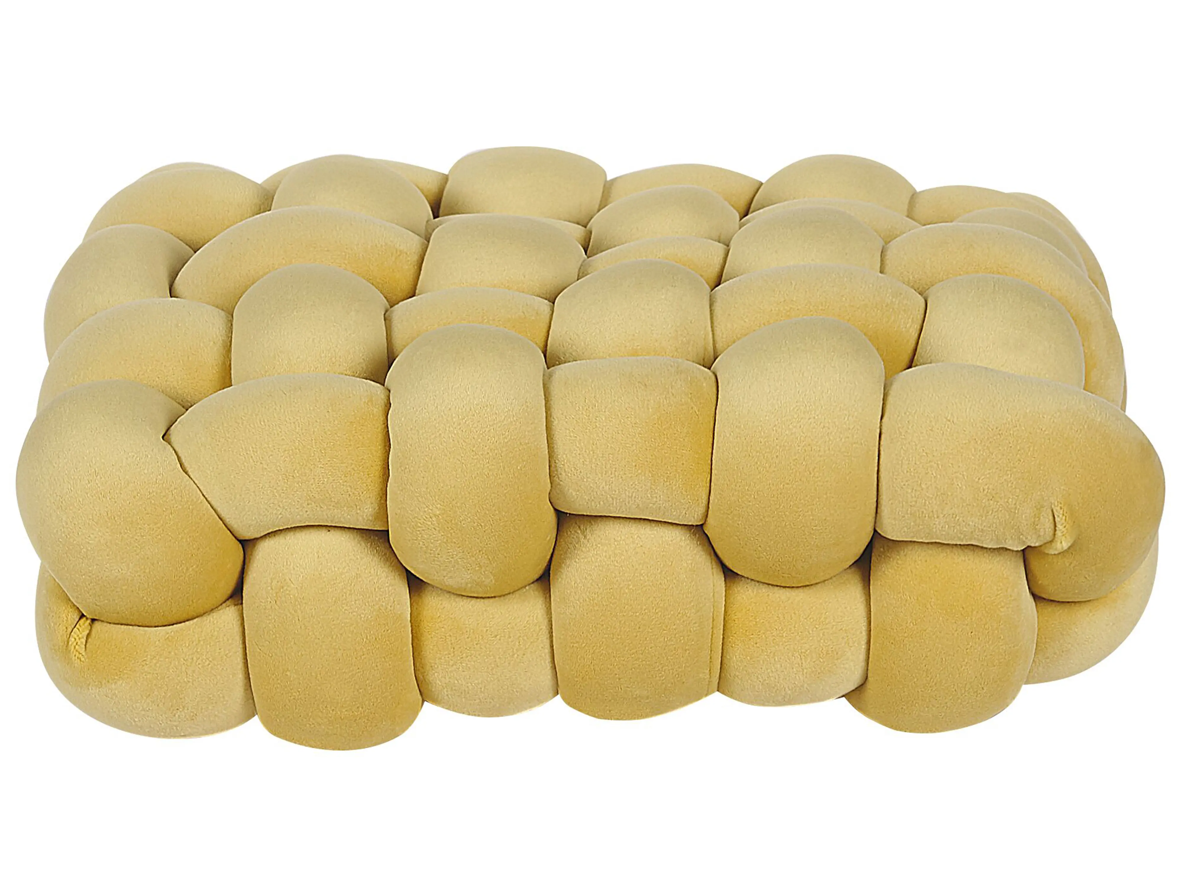 Sierkussen SIRALI Fluweel 30 x 30 cm Mosterdgeel
