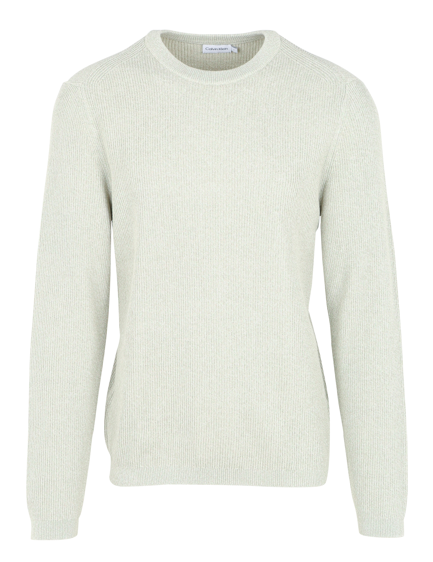 Pull regular col rond en coton bio | Vert