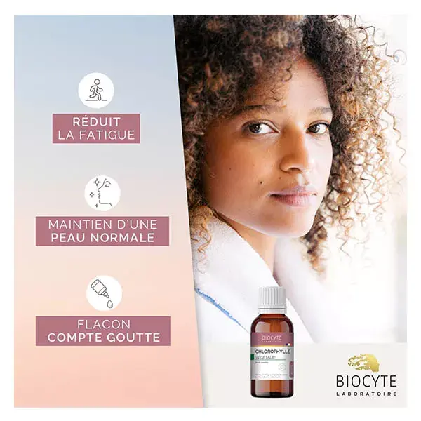 Biocyte Chlorophylle Beauté de la Peau, Fatigue, Transit 50ml à diluer 30 jours